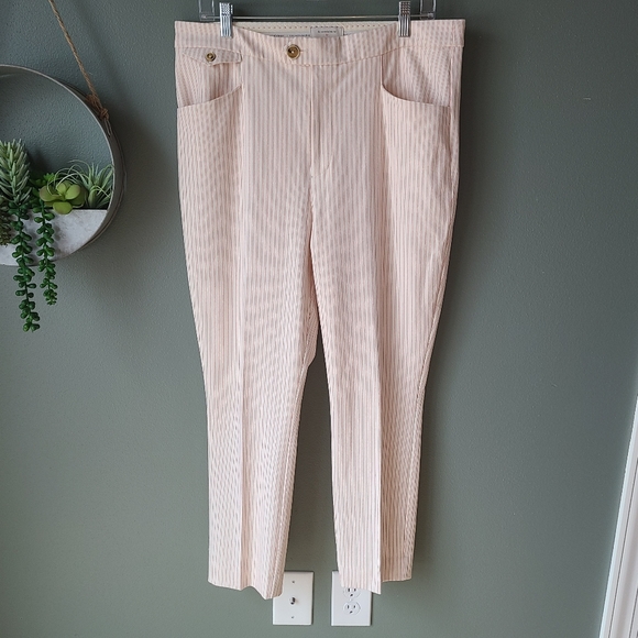 Anthropologie The Essential Slim Striped Trouser, Size 12 - Picture 5 of 8